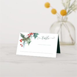 Carte De Placement Carte de Mariage de Noël Holiday Holly