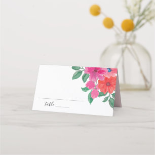 Carte De Placement Carte de Mariage floral Fuchsia Watercolor