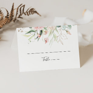 Carte De Placement Carte de Mariage Floral Gold Green Folial