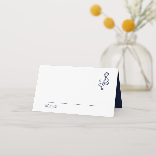 Carte De Placement Carte de Mariage marine classique océanique nautiq (Devant)