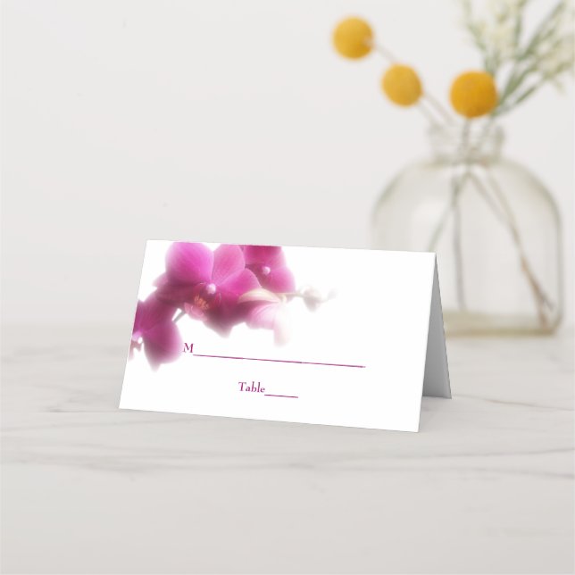 Carte De Placement Carte de Mariage pliée pour orchidée rose (Devant)