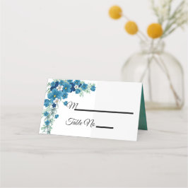 Carte De Placement Carte de Mariage Romantique bleu/vert Floral