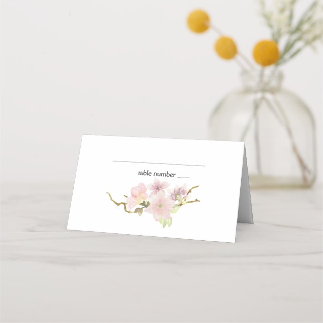 Carte De Placement Carte de Mariage Rose Blush Magnolia Floral (Devant)