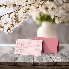 Carte De Placement Carte de Mariage rouge Crimson minimaliste