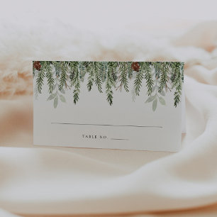 Carte De Placement Carte de Mariage Rustic Holiday Green