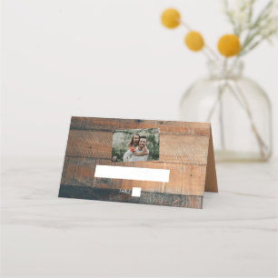 Carte De Placement Carte de Mariage Rustic Wood Photo