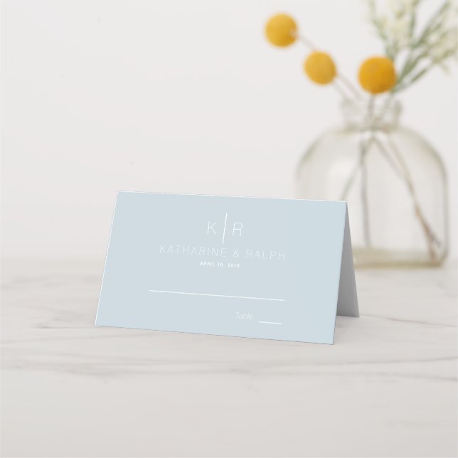 Carte De Placement Carte de Mariage simple et moderne Dusty Blue (Devant)