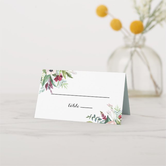 Carte De Placement Carte de Mariage Tropical Floral and Greenery (Devant)