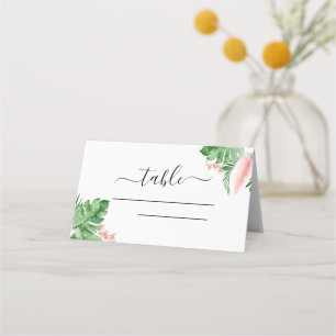 Carte De Placement Carte de Mariage Tropical Palm Watercolor
