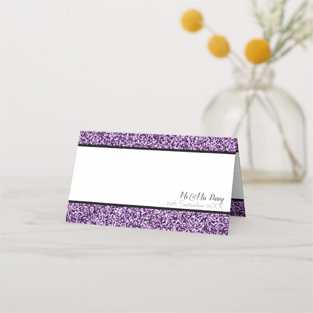 Carte De Placement Carte de Parties scintillant Purple Faux (Devant)