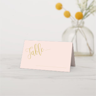Carte De Placement Carte de place d'escorte   Blush & Gold Calligraph