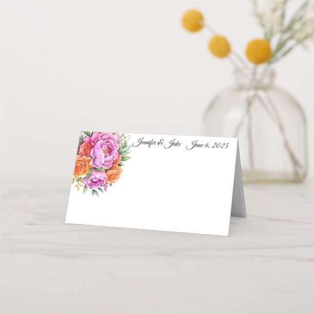 Carte De Placement Carte de place du nom plié du mariage (Devant)