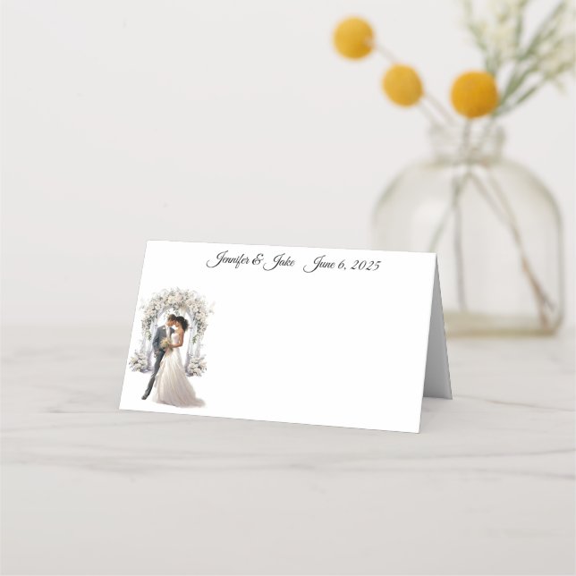 Carte De Placement Carte de place du nom plié du mariage (Devant)