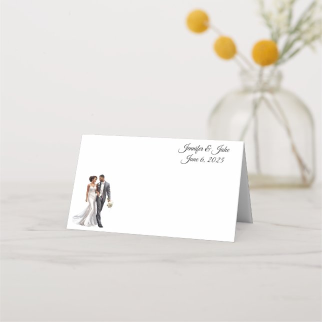 Carte De Placement Carte de place du nom plié du mariage (Devant)