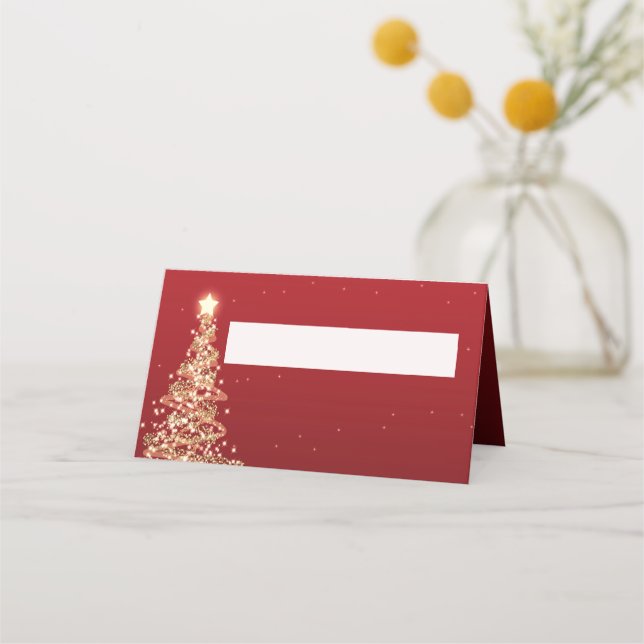 Carte De Placement Carte de Place Élégant Mariage de Noël Rouge (Devant)