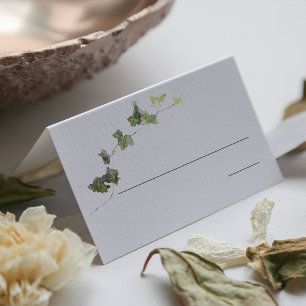 Carte De Placement Carte de place Green English Ivy Vine Watercolor