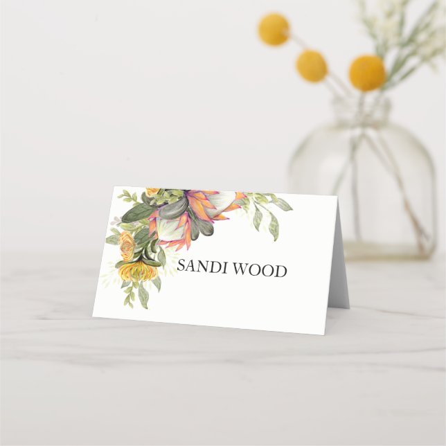Carte De Placement Carte de place King Protea Bouquet Mariage (Devant)