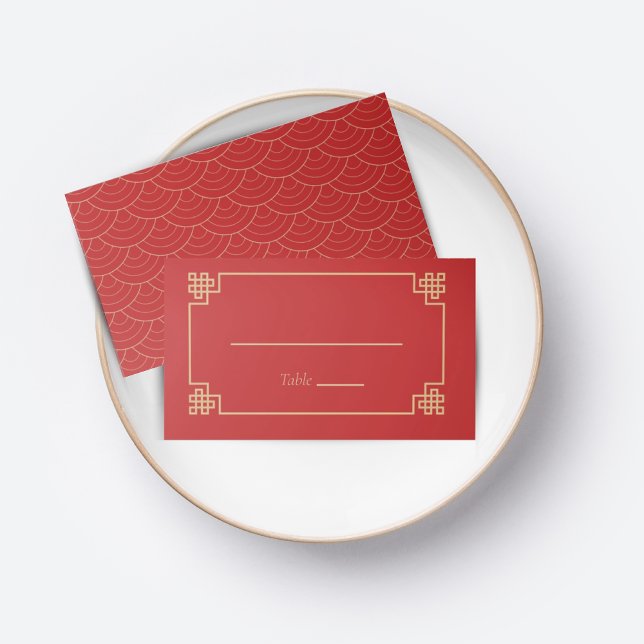 CARTE DE PLACEMENT CARTE DE PLACE MARIAGE CHINOISÉRIE ROUGE (Créateur téléchargé)