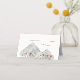 Carte De Placement Carte de place pliée de la montagne fleur sauvage