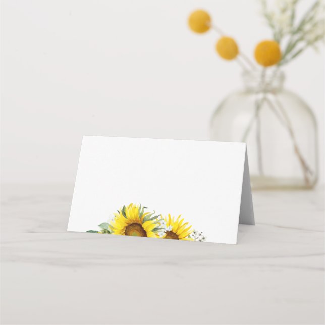Carte De Placement Carte de place pliée du fleur sauvage de tournesol (Devant)
