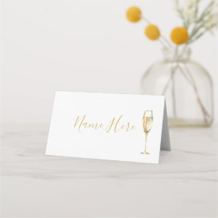 Carte De Placement Carte de place pliée en verre de champagne