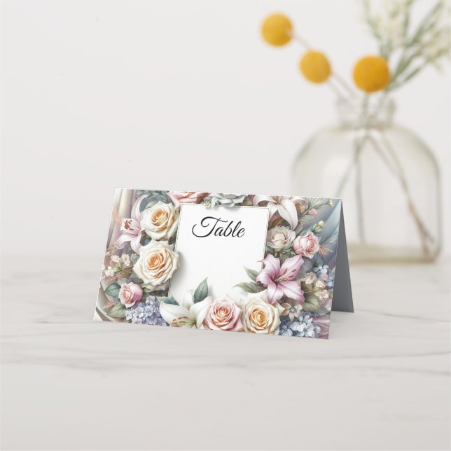 Carte De Placement Carte de place pliée mariage (Devant)