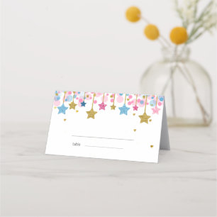 Carte De Placement Carte de remerciements scintillant bleu or rose