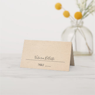 Carte De Placement Carte de siège classique - papier kraft