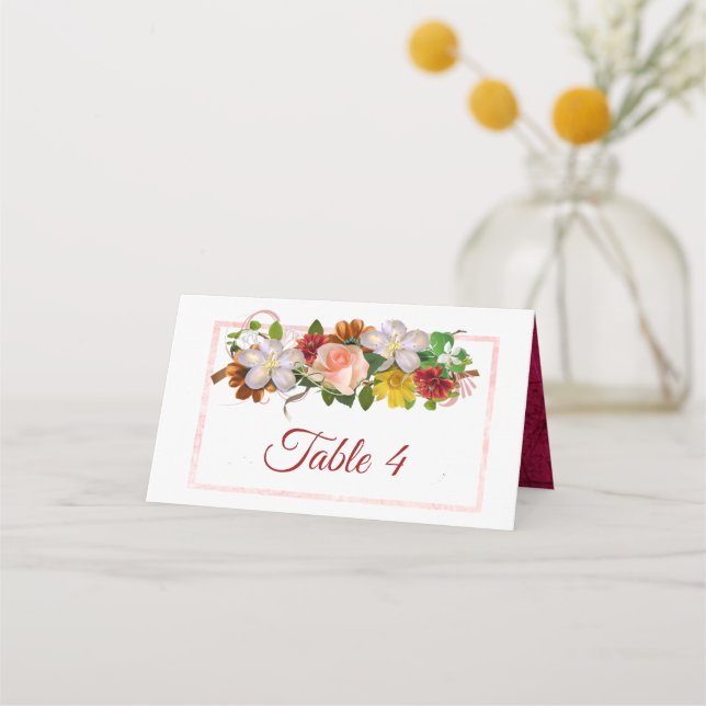 Carte De Placement Carte de table Blush Rose Gold Rose (Devant)