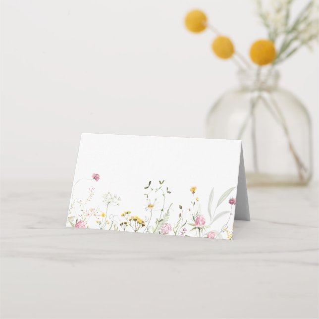 Carte De Placement Carte de table Fleurs sauvages Mariage (Devant)