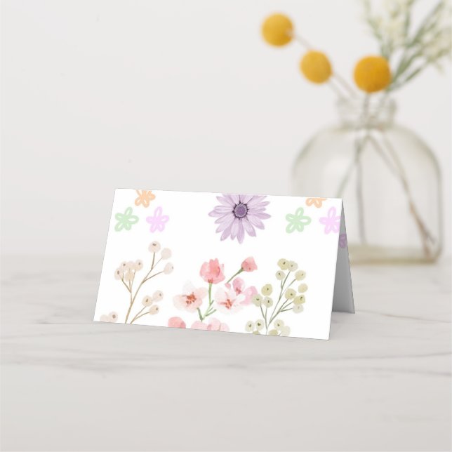 Carte De Placement Carte de table pliante papier à graines de fleurs  (Devant)