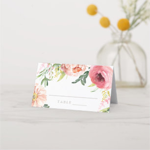 Carte De Placement Carte d'escorte Blush Floral Peony Faire-part de m