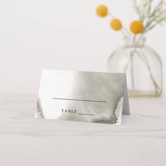 Carte De Placement Carte d'escorte d'aquarelle Ombre | GRIS (Devant)