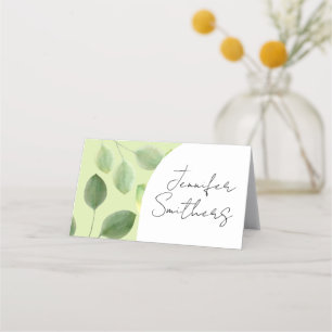 Carte De Placement Carte feuille d'eucalyptus vert
