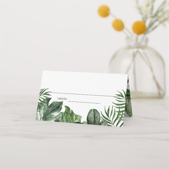 Carte De Placement Carte feuille Tropical Tented (Devant)