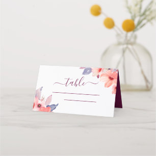 Carte De Placement Carte Floral Place Mariage d'aquarelle Bourgogne