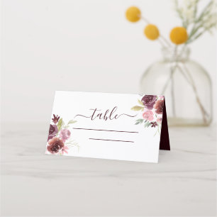 Carte De Placement Carte Floral Place Mariage d'aquarelle Bourgogne