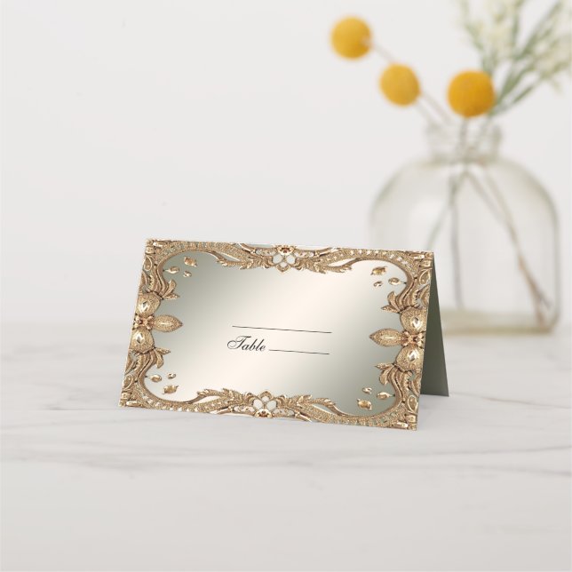 Carte De Placement Carte Gold Ornate Frame Place (Devant)