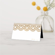 Carte Mariage Art Déco Fan Motif