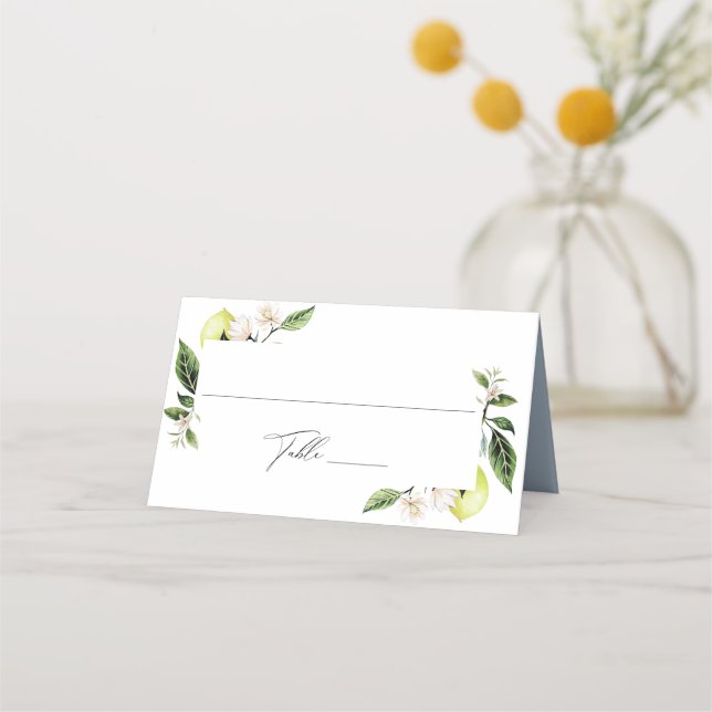 Carte De Placement Carte Mariage aux citrons botaniques (Devant)