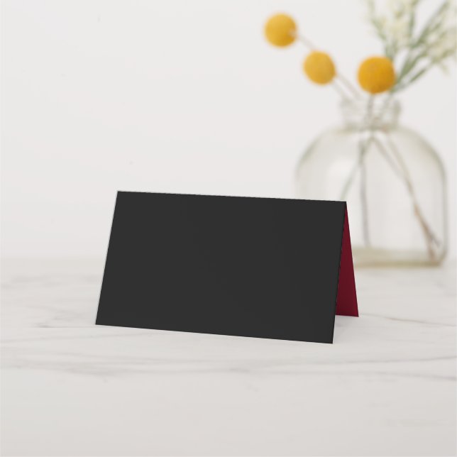 Carte De Placement Carte Mariage Black Red Floral (Devant)