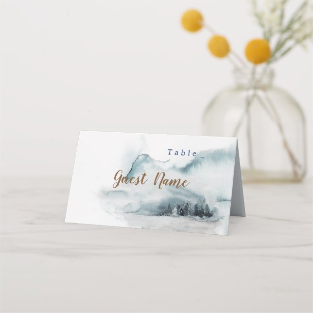 Carte De Placement Carte mariage de place Blue Winter Wenland (Devant)