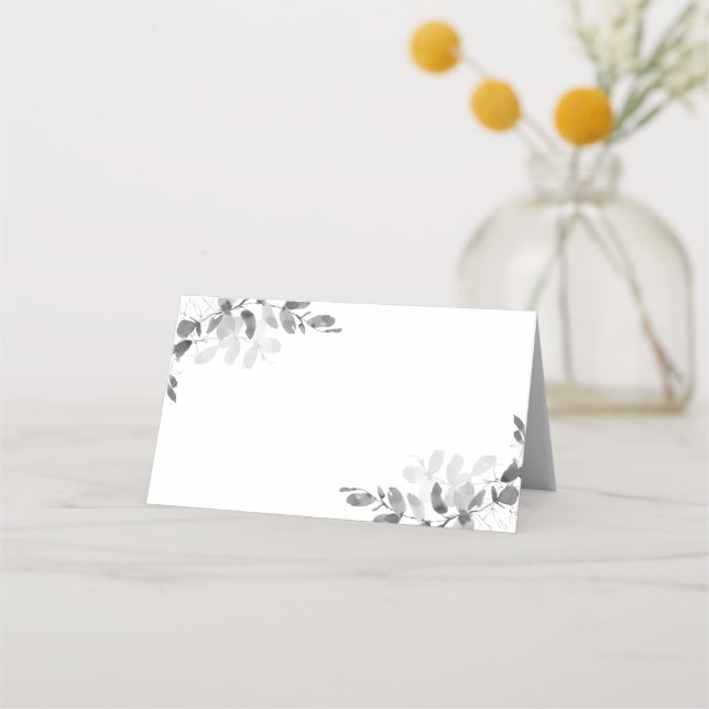 Carte De Placement Carte mariage Eucalyptus Green Place Blank (Dos)