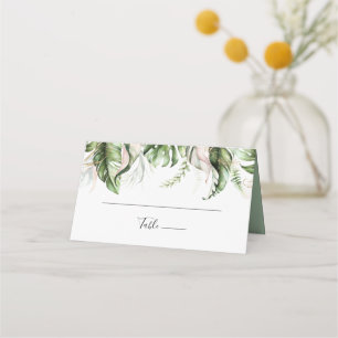 Carte De Placement Carte Mariage Gold Tropical Greenery