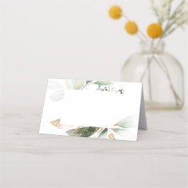 Carte De Placement Carte Mariage or Watercolor Green