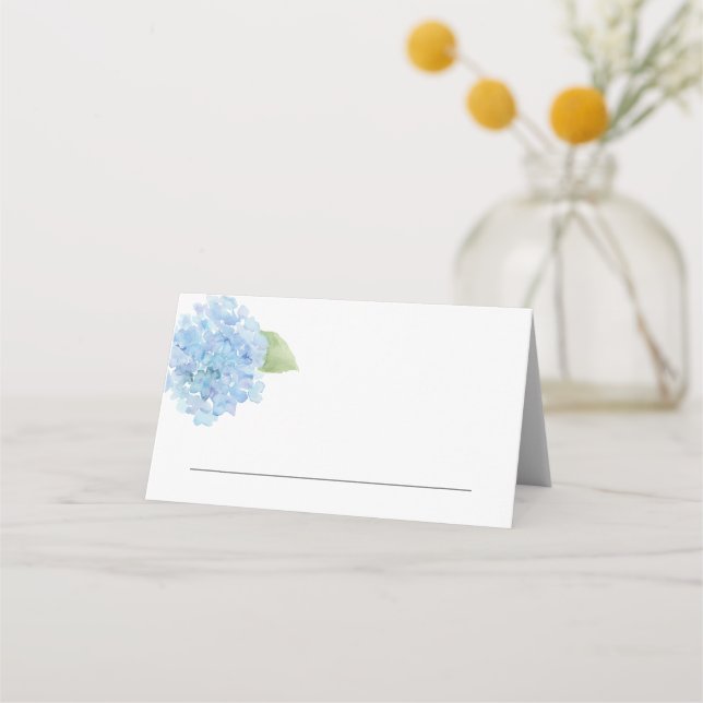 Carte De Placement Carte mariage ou lieu d'événement Blue hydrangeas (Dos)