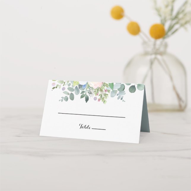 Carte De Placement Carte Mariage Tropical Eucalyptus Green (Devant)