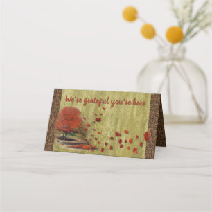 Carte De Placement Carte Paysage Feuille de Thanksgiving Falling