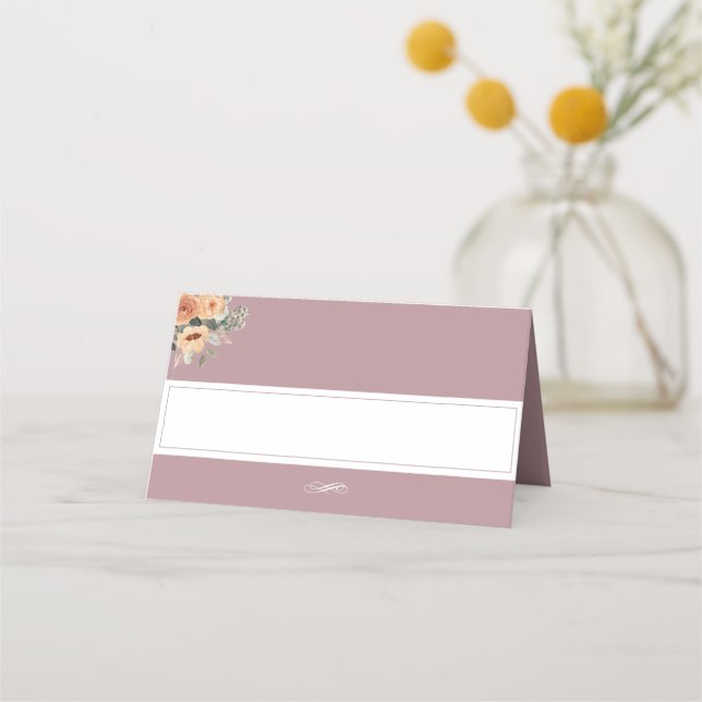 Carte De Placement Carte Place - Design mariage élégant à fleurs rose (Devant)