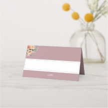 Carte Place - Design mariage élégant à fleurs rose